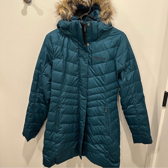 Marmot Jackets & Blazers - Marmot Women’s Mid Length Teal Down Puffer Jacket